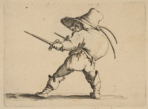 Le Dueliste aLÉpéeet au Poignard拥有剑和达格的剑的决斗者，来自Varie ... 1616-22。 作者 雅克·卡洛
