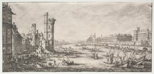 巴黎的两个美景：卢浮宫景观，1628年至1630年。 作者 雅克·卡洛