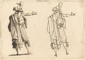 从后面看男子伸展右臂 作者 雅克·卡洛