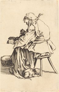 老妇人与猫，约1622年。 作者 雅克·卡洛