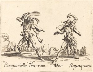帕斯卡列罗-特鲁昂诺和梅奥-斯夸夸拉，约1622年。 作者 Jacques Callot