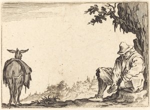脱鞋的农民，约1622年。 作者 雅克·卡洛