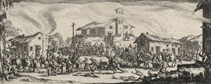 1633年掠夺和烧毁村庄（在纸上蚀刻） 作者 雅克·卡洛