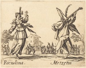 Riciulina和Metzetin，约1622年。 作者 雅克·卡洛