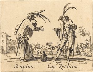 Scapino和Cap.泽比诺，约1622年。 作者 雅克·卡洛
