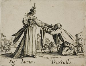 Signora Lucia - Trastullo，图版 21，选自 Balli di Sfessania 作者 雅克·卡洛
