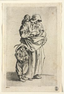 乞eg：一位母亲和三个孩子，c。 1623。 作者 雅克·卡洛