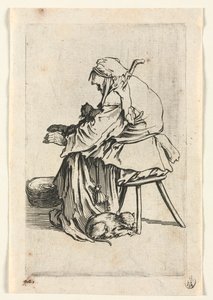 乞eg：老妇人和猫，c。 1623。 作者 雅克·卡洛