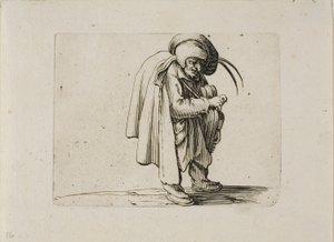 手摇风琴手》，选自《Varie Figure Gobbi》。 作者 雅克·卡洛