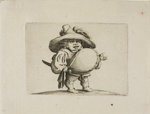 装饰着一排纽扣的大肚男子，选自《瓦里-图-戈比》（Varie Figure Gobbi 作者 雅克·卡洛