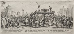 战争的严重苦难：车轮上的死刑，1633年。 作者 Jacques Callot