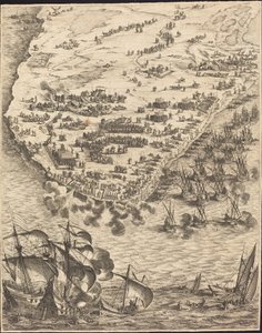 拉罗谢尔之围[16张图中的第10张，包括1952.8.97-112]，16281631。 作者 雅克·卡洛