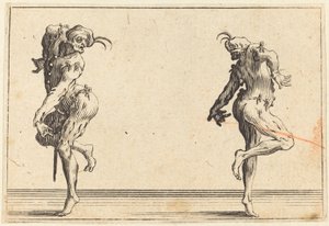 两个跳舞的人，约1622年。 作者 雅克·卡洛