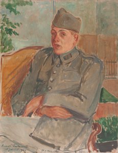 钢琴家和作曲家弗朗西斯-普朗克1899-1963年的肖像，1920年。 作者 雅克·埃米尔·布兰奇