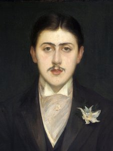 法国作家马塞尔·普鲁斯特 (1871-1922) 肖像的细节。 Jacques Emile (Jacques-Emile) Blanche (1861-1942) 作画，油画 作者 雅克·埃米尔·布兰奇