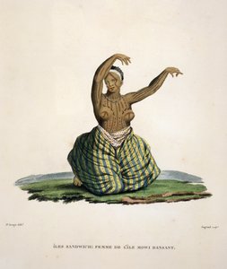 来自夏威夷群岛毛伊岛的女子，由Parfait Augrand雕刻（b.1782）