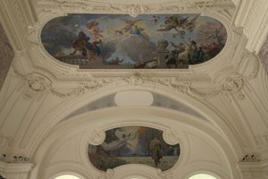 Décoration du pavillon Nord du Petit Palais - Le triomphe de Paris (ceiling) - Paris, capitale intellectuelle (Demi-coupole), 1913 年至 1919 年（油画） 作者 雅克·费尔南德·洪伯特