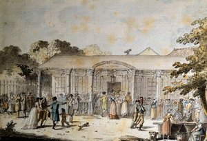 领事馆时，Cafe Goddet（或 Godet），Boulevard du Temple 的景色 作者 雅克·弗朗索瓦·约瑟夫·斯韦巴赫