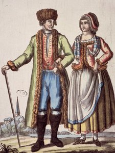 来自布拉格的夫妇，雅克-格拉塞-德-圣-索韦尔（1757 - 1810）的雕刻。 作者 雅克·格拉塞德·圣索维尔