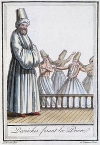 苦行僧做祈祷（苦行僧旋转）——在“”Encyclopédie des voyages ”中，格拉塞特·圣索沃尔编，编辑。 巴黎 1796 作者 雅克·格拉塞德·圣索维尔