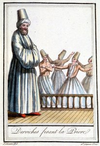 做祈祷的苦行僧（Dervishes tourneurs）--载于Grasset Saint Sauveur的 "Encyclopédie des voyages"，巴黎1796年版。 作者 雅克·格拉塞德·圣索维尔