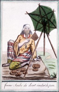Desert Arabian Woman Selling Bread - in “” Encyclopedia of Travels”” by Grasset St Sauveur, ed. 1796 作者 雅克·格拉塞德·圣索维尔