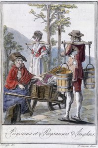 英国农民和农民 - 在 Grasset St Sauveur 编的“”旅行百科全书”中。 1796 作者 雅克·格拉塞德·圣索维尔