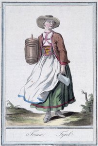 蒂罗尔的女性 - 在 Grasset St Sauveur 编着的“旅行百科全书”中。 1796 作者 雅克·格拉塞德·圣索维尔