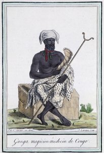 Ganga，来自刚果的魔法医生 - 在 Grasset Saint Sauveur 编着的“旅行百科全书”中。 巴黎 1796 作者 雅克·格拉塞德·圣索维尔