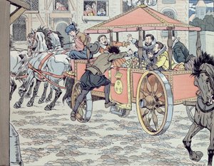 1610年5月14日，弗朗索瓦·拉瓦伊拉克在rue de la Ferronerie暗杀Henri IV，c.1900