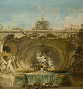 喷泉设计。Naiad and Putto, 约1740年。 作者 雅克·拉茹德