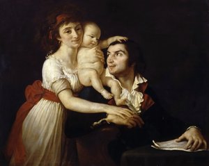 Camille Desmoulins与他的妻子Lucile和孩子 作者 雅克·路易·大卫
