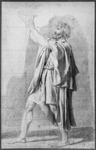 Horatii的父亲，研究&39;Horatii的誓言&39;，1785年 作者 雅克·路易·大卫