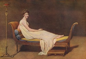 Recamier夫人，1800，c1915。 作者 雅克·路易·大卫