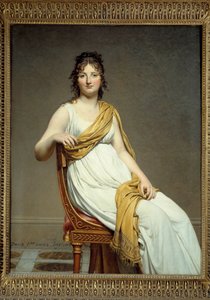 Raymond Verninac 夫人 (1780-1827) 的肖像 Eugene Delacroix 的姐妹 Jacques Louis David (1748-1825) 1799 年的画作 1,45 x 1,12 m。 巴黎卢浮宫博物馆 - 尤金·德拉克洛瓦的妹妹雷蒙德·德·维尼纳克夫人（1780-1827 年）的肖像。 油漆工 作者 雅克·路易·大卫