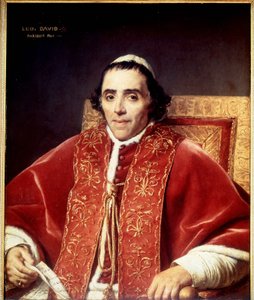 大卫的庇护七世 (1742 - 1823) 肖像。 1805.凡尔赛博物馆 作者 雅克·路易·大卫