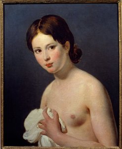 一个年轻女孩的画像。雅克-路易斯-大卫（1748-1825）的画作 作者 雅克·路易·大卫