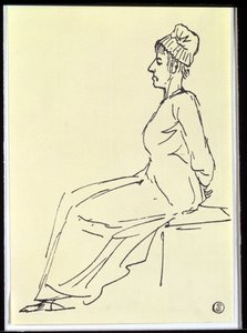 女王玛丽·安托瓦内特（1755-93）在前往执行途中，1793年 作者 雅克·路易·大卫