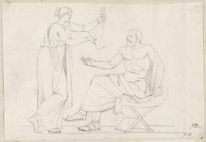 苏格拉底和迪奥蒂姆 作者 Jacques Louis David