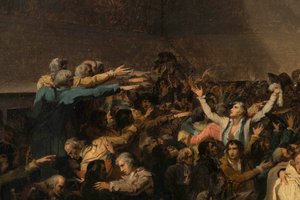 网球场誓言，1789 年 6 月 20 日，细节 作者 雅克·路易·大卫