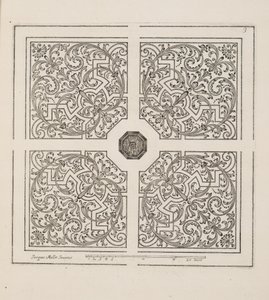 花坛设计，来自 Theatre des Plans et Jardinages，pub. 1652（雕刻）