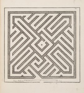 花坛设计，来自 Theatre des Plans et Jardinages，pub. 1652（雕刻）