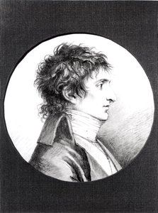 Lucien Bonaparte（1775-1840）c.1800（牛皮纸上的黑色石头）的肖像 作者 雅克·雷图（Jacques Reattu）