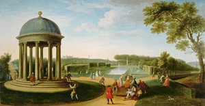 女王剧院来自圆形大厅，Stowe House，雄鹿队，还有Lord Cobham和Charles Bridgeman