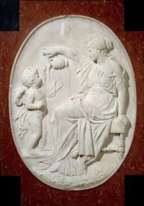 路易十三心脏纪念碑：四大美德。 节制。 来自巴黎圣保罗圣路易斯 (Saint Paul) rue Saint Antoine 教堂路易十三葬礼纪念碑的装饰元素。 Jacques Sarazin 的大理石浮雕 bas (1592-16) 作者 雅克·萨拉津（Jacques Sarazin）