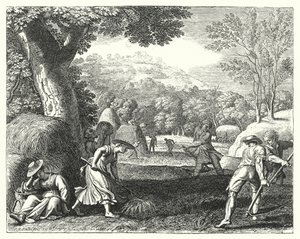 Harvest scene (engraving) 作者 雅克·斯特拉（Jacques Stella）