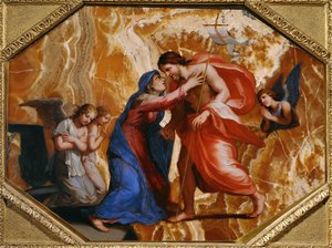Jesus Christ recoit la Vierge dans le ciel - 耶稣基督在天堂接受圣母... 作者 雅克·斯特拉（Jacques Stella）