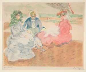 Sous la tente, sur la plage (Blonville) (《帐篷下，海滩上》[布隆维尔])