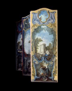 家具：Jacques de Lajoue (1686-1761) 18 世纪在马鲁夫纸上画屏风