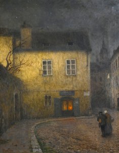 布拉格的一个街角，雅库布·斯卡内德 (Schikaneder)（1855-1924 年），c. 1900 - 布面油画
